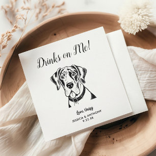 Serviette En Papier Serviettes de cocktail de mariage pour chiens mode