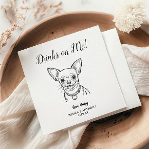 Serviette En Papier Serviettes de cocktail de mariage pour chiens mode