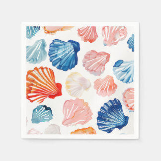 Serviette En Papier Serviettes de cocktail en coquillages d'été preppy