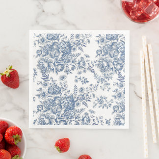 Serviette En Papier Serviettes de cocktail en toile bleue française