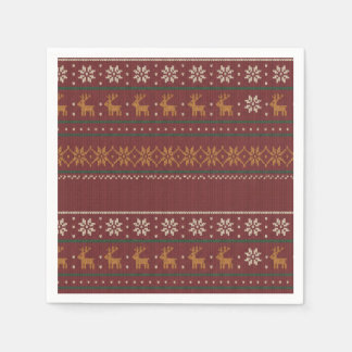 Serviette En Papier Serviettes de cocktail en tricot de Noël au pull m