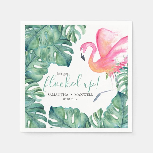 Serviette En Papier Serviettes de cocktail Let's Get Flocked Up (Devant)