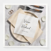 Serviettes de cocktail personnalisées pour mariage