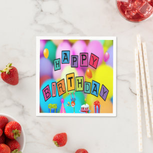 Serviette En Papier Serviettes de cocktail pour fête d'anniversaire