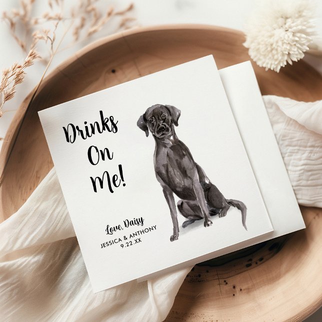 Serviette En Papier Serviettes de cocktail pour mariage de chien (Créateur téléchargé)