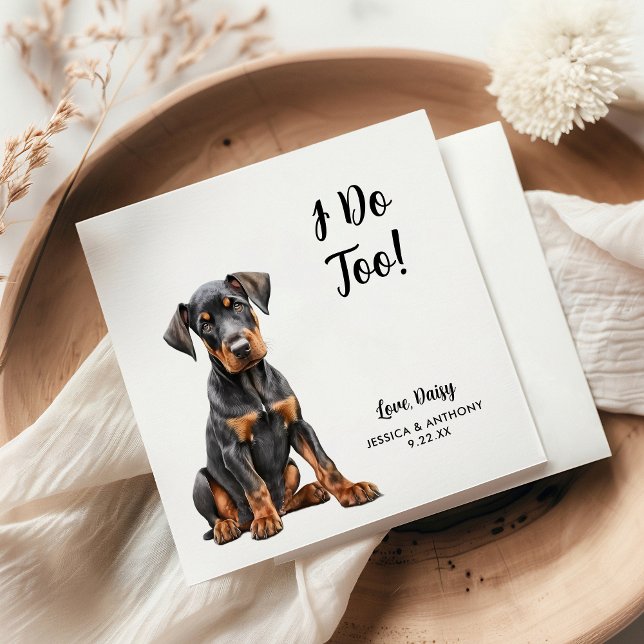 Serviette En Papier Serviettes de cocktail pour mariage de chien (Créateur téléchargé)
