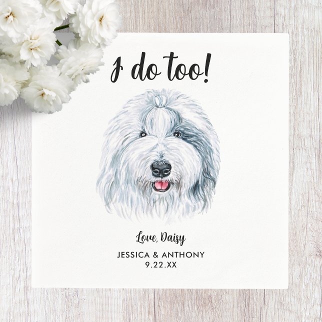 Serviette En Papier Serviettes de cocktail pour mariage de chien (Créateur téléchargé)