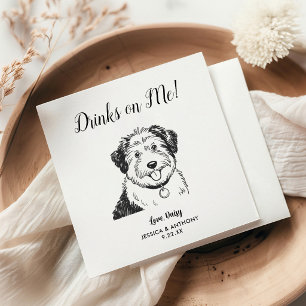 Serviette En Papier Serviettes de cocktail pour mariage de chien moder