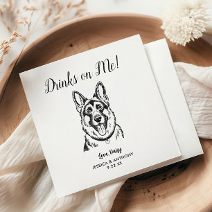Serviette En Papier Serviettes de cocktail pour mariage de chien moder