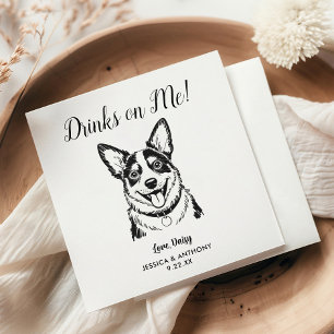 Serviette En Papier Serviettes de cocktail pour mariage de chien moder