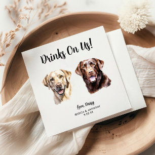 Serviette En Papier Serviettes de cocktail pour mariage de chiens