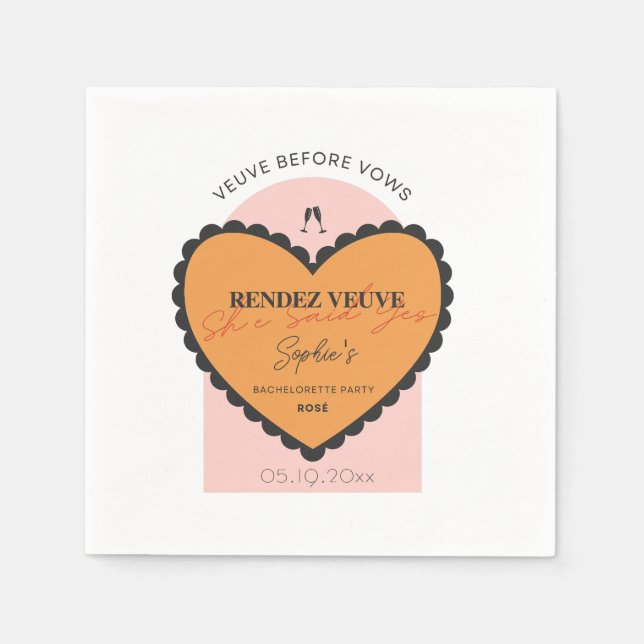 Serviette En Papier Serviettes de cocktail Rendez Veuve Veuve Before V (Devant)