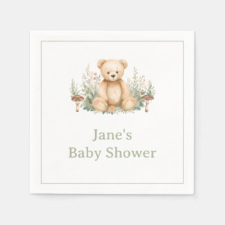 Serviette En Papier Serviettes de cocktail Teddy Bear Woodland Sage