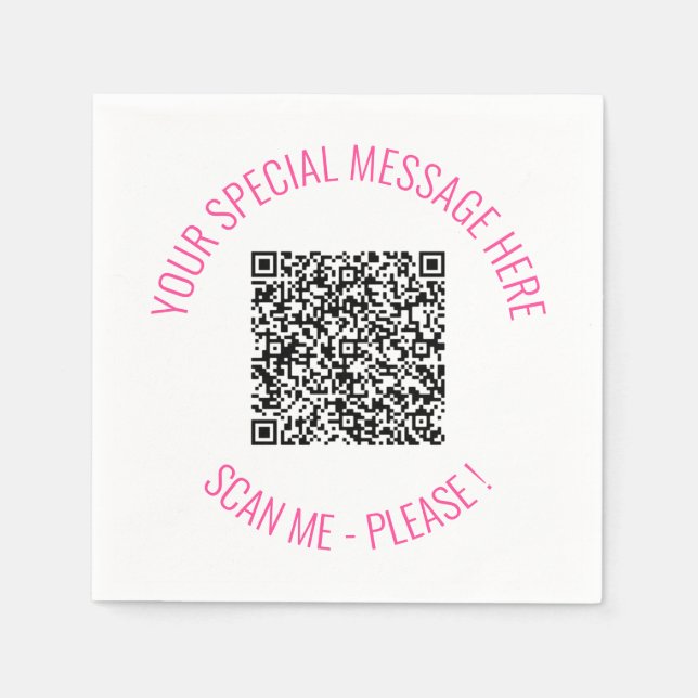 Serviette En Papier Serviettes de code QR personnalisées avec texte pe (Devant)