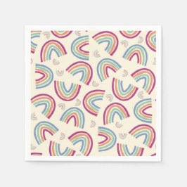 Serviette En Papier Serviettes de confetti en arc-en-ciel