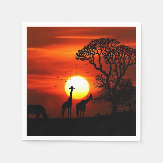 Serviette En Papier Serviettes de coucher africaines (Devant)