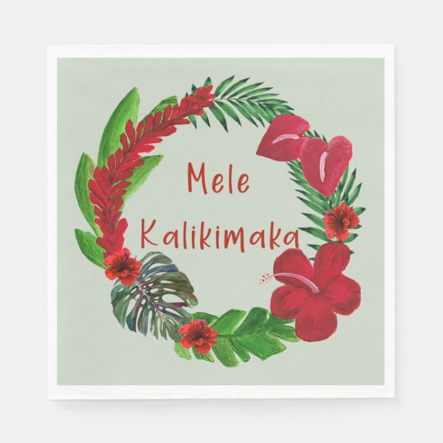 Serviette En Papier Serviettes de couronnes tropicales Hawaiian Mele K (Devant)