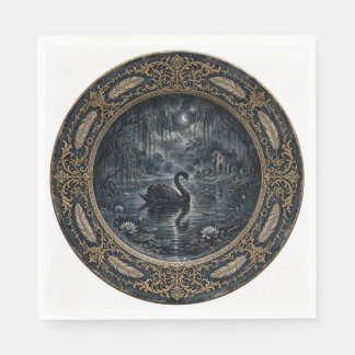 Serviette En Papier Serviettes de cygne gothique victorien