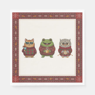 Serviette En Papier Serviettes de déjeuner avec personnages de fête en