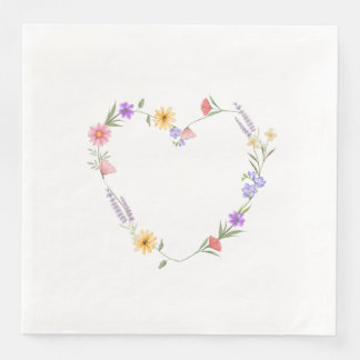 Serviette En Papier Serviettes de dîner à cœur floral