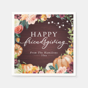 Serviette En Papier Serviettes de dîner Friendsgiving Floral Automne R