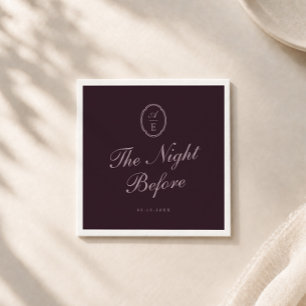Serviette En Papier Serviettes de dîner Plum Noir Monogramme