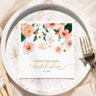 Serviette En Papier Serviettes de douche de mariage floral Poppy rose