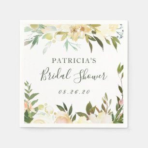 Serviette En Papier Serviettes de douche de mariage floral verdure