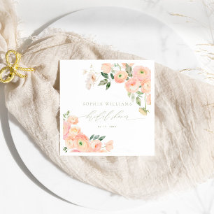 Serviette En Papier Serviettes de douche de mariage rose poudré et ver