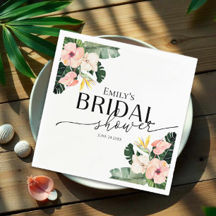 Serviette En Papier Serviettes de douche de mariage tropicales à l'hib