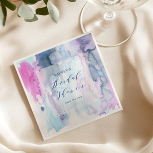 Serviette En Papier Serviettes de douche de mariée à l'aquarelle print