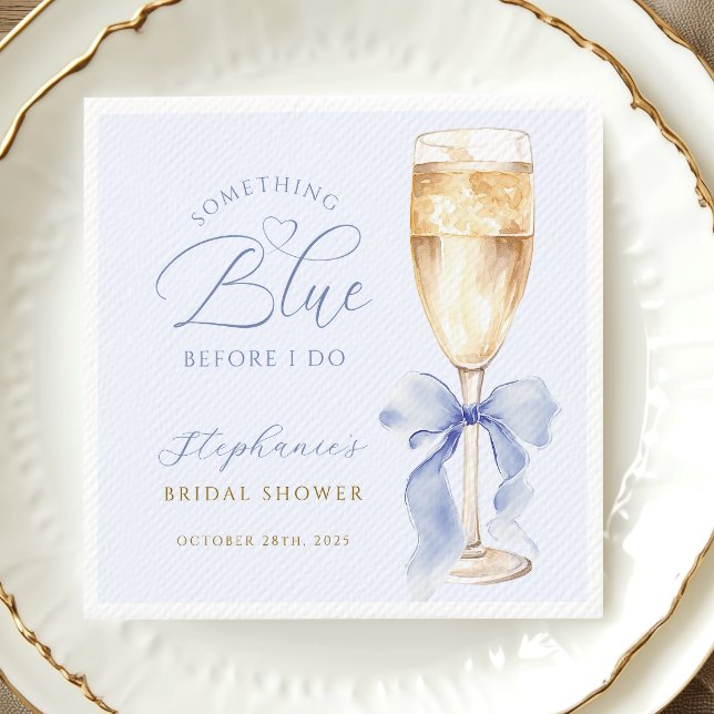Serviette En Papier Serviettes de douche de mariée à ruban bleu (Créateur téléchargé)