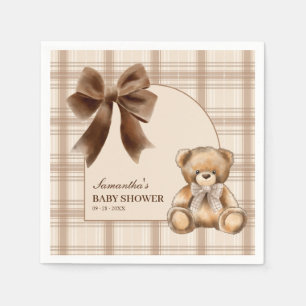 Serviette En Papier Serviettes de douche pour bébé en carreaux beige O