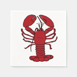 Serviette En Papier Serviettes de fête au homard rouge mignon