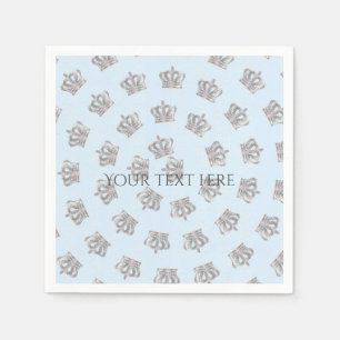Serviette En Papier Serviettes de fête bleues couronne vintage de cont