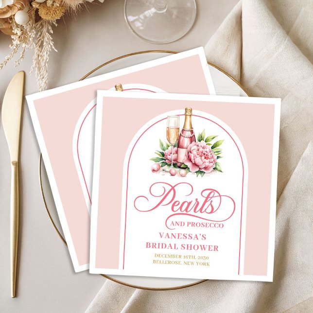 Serviette En Papier Serviettes de fête classiques aquarelle rose et or (Classic Watercolor Blush and Gold Party Napkin)