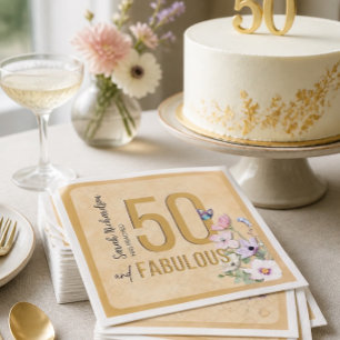 Serviette En Papier Serviettes de fête d'anniversaire 50 ans et fabule
