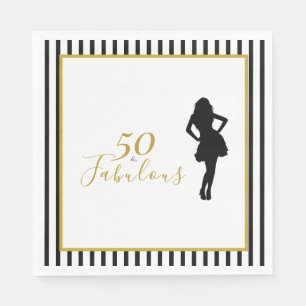 Serviette En Papier Serviettes de fête d'anniversaire 50 & Fabuleux No