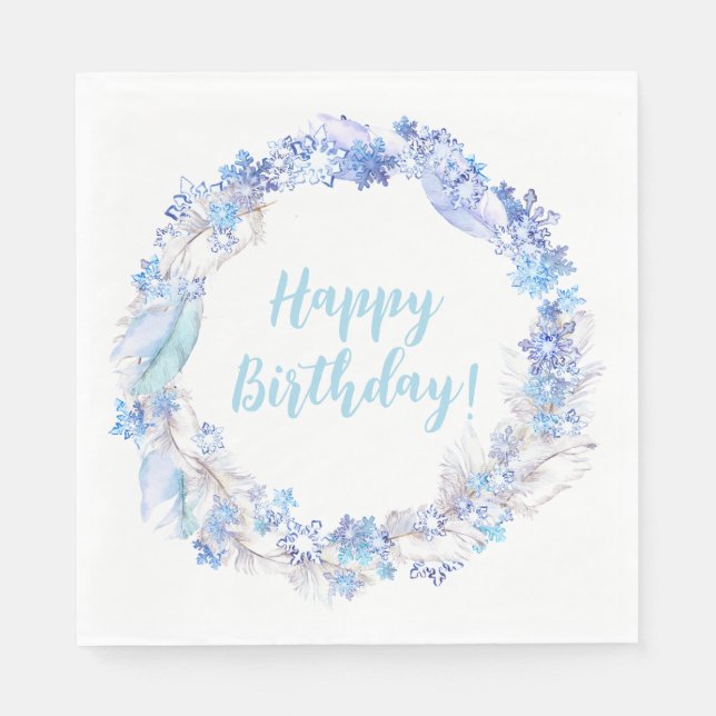 Serviette En Papier Serviettes de fête d'anniversaire congelées (Devant)