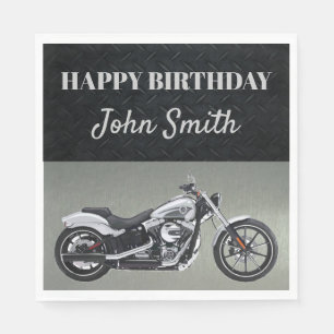 Serviette En Papier Serviettes de fête d'anniversaire de moto