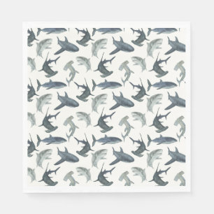 Serviette En Papier Serviettes de fête d'anniversaire de requin Beac