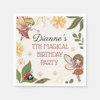 Serviette En Papier Serviettes de fête d'anniversaire fée magique