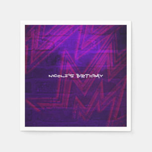 Serviette En Papier Serviettes de fête d'anniversaire Neon Glow Urban 