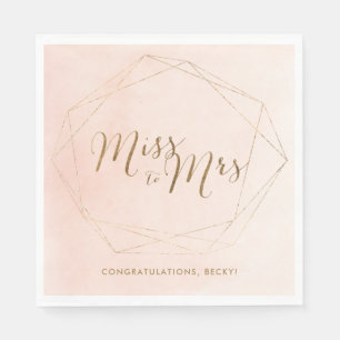 Serviette En Papier Serviettes de fête de fiançailles Miss to Mrs Rose