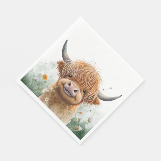 Serviette En Papier Serviettes de fête de la vache Highland (Coin)