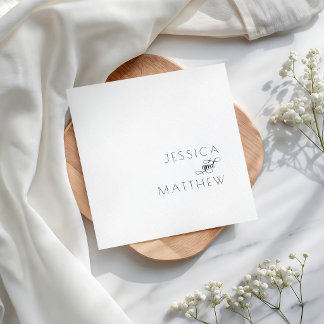 Serviette En Papier Serviettes de fête de mariage simples et modernes