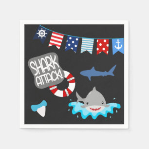 Serviette En Papier serviettes de fête de requin