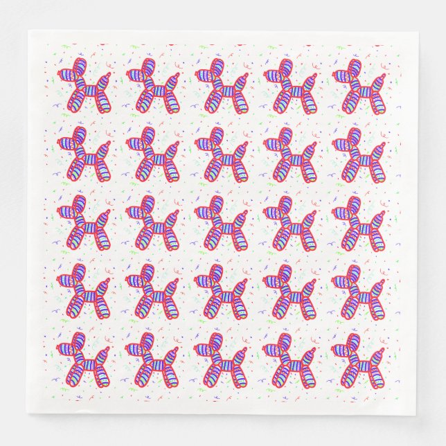 Serviette En Papier Serviettes de fête des chiens de ballon (Devant)