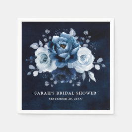 Serviette En Papier Serviettes de Fête des mariées florale Dusty Blue 