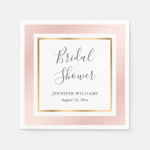 Serviette En Papier Serviettes de Fête des mariées moderne rose et or
